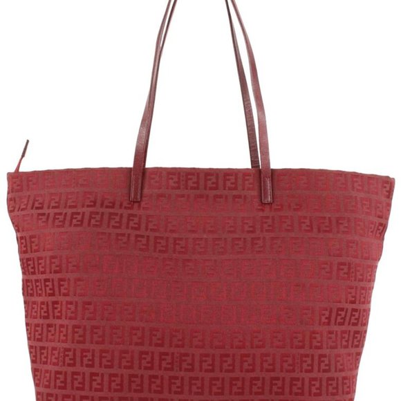 Fendi Burgundy Monogram FF Zucca Roll Tote Shopper Bag 112f15 - Picture 2 of 12
